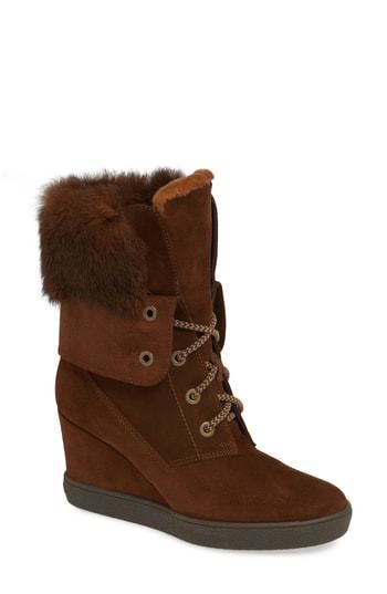 Aquatalia Cordelia Genuine Rabbit Fur Weather Resistant Boot 695