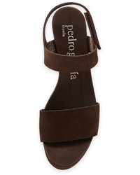 Pedro Garcia Dulce Suede Wedge Sandal Silt