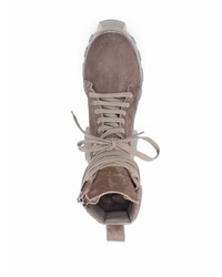 Rick Owens Lace Up Suede Tractor Boots