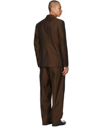 Ermenegildo Zegna Couture Brown Cotton Suit