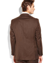 Dark Brown Trim Fit Two Button Suit