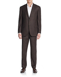 Corneliani Regular Fit Tonal Check Wool Suit