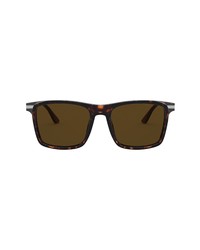 Prada 54mm Polarized Rectangular Sunglasses In Havanapolarized Brown At Nordstrom