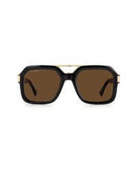 DSQUARED2 54mm Square Sunglasses In Black Gold Brown At Nordstrom