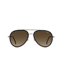 Carrera Eyewear 57mm Polarized Aviator Sunglasses In Black Brown Gradient At Nordstrom