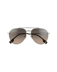 Burberry 58mm Pilot Sunglasses In Silverlight Brown Grey At Nordstrom