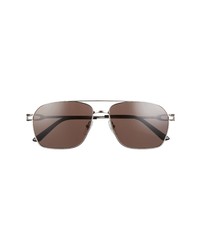 Cartier 59mm Aviator Sunglasses In Silverbrown At Nordstrom