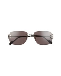 Cartier 59mm Rimless Rectangular Sunglasses In Silver At Nordstrom