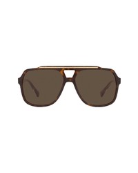 Dolce & Gabbana 60mm Aviator Sunglasses In Havanadark Brown At Nordstrom