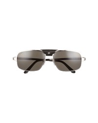 Cartier 60mm Polarized Aviator Sunglasses In Silver At Nordstrom