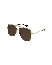 Gucci 61mm Navigator Sunglasses In Gold 2 At Nordstrom