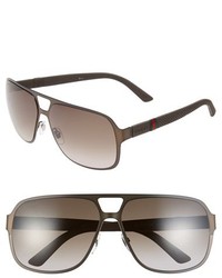 Gucci 62mm Aviator Sunglasses Semi Matte Black