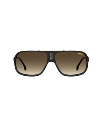 Carrera Eyewear 64mm Polarized Rectangle Sunglasses In Blackbrown Gradient At Nordstrom