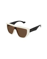 Gucci 99mm Shield Sunglasses In White At Nordstrom