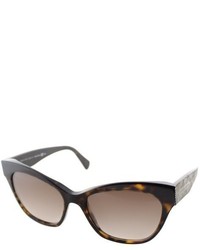 Alexander McQueen Am 4261 Oft Dark Havana Gold Cat Eye Plastic Sunglasses