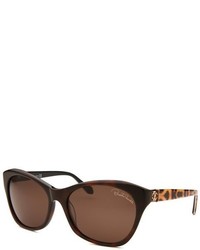 Roberto Cavalli Asdu Cat Eye Dark Brown Sunglasses