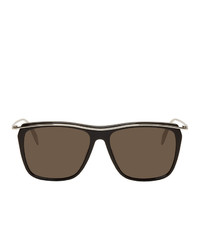 Alexander McQueen Black And Silver Square Sunglasses