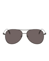 Alexander McQueen Black Aviator Sunglasses