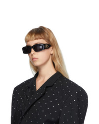 Balenciaga Black Bb Plaque Square Sunglasses
