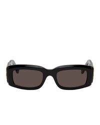 Balenciaga Black Bb Plaque Square Sunglasses