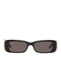 Balenciaga Black Bb Rectangular Sunglasses