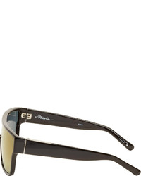 3.1 Phillip Lim Black Mirrored Flat Top Sunglasses