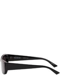 Balenciaga Black Rectangular Shield Sunglasses