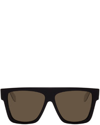 Alexander McQueen Black White Selvedge Flat Top Sunglasses