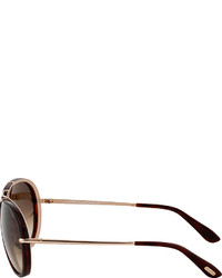 Tom Ford Brown Double Frame Cyrille Aviators