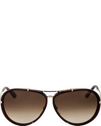 Tom Ford Brown Double Frame Cyrille Aviators
