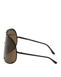 Rick Owens Brown Larry Shield Sunglasses