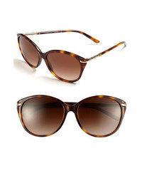 Burberry Check Temple 58mm Sunglasses Brown One Size