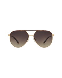 DIFF Colin 54mm Polarized Aviator Sunglasses In Gold Amber Tortoise At Nordstrom