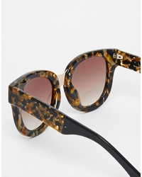 Asos Collection Handmade Acetate Retro Sunglasses With Chunky Metal Nose Bridge