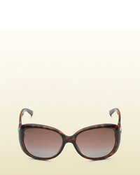 Gucci Dark Tortoiseshell Cat Eye Sunglasses