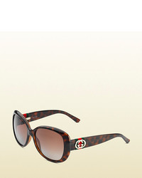 Gucci Dark Tortoiseshell Cat Eye Sunglasses