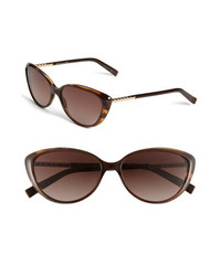 Dior 56mm Cat Eye Sunglasses Brown Horn Brown One Size
