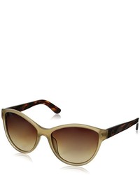 Hang Ten Gold Fashionable Htg1021 C2 Polarized Round Sunglasses Transparent Cream Demi 55 Mm