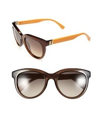 Fendi 52mm Retro Sunglasses Transparent Brown One Size