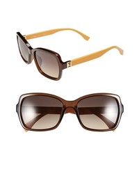 Fendi 55mm Retro Sunglasses Transparent Brown One Size