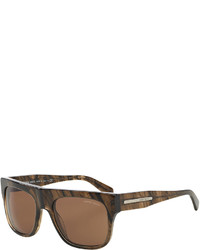 Giorgio Armani Full Rim Square Acetate Sunglasses Striped Brown