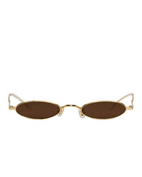 Gentle Monster Gold And Brown Vector Sunglasses