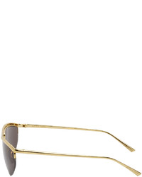 Bottega Veneta Gold Oval Panthos Sunglasses
