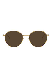 Bottega Veneta Gold Round Sunglasses