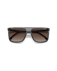 Carrera Eyewear Gradient Oversize Rectangular Sunglasses In Grey Brown Gradient At Nordstrom