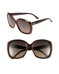 Gucci 57mm Sunglasses Brown Red Yellow One Size