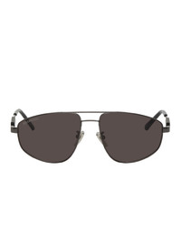 Balenciaga Gunmetal Aviator Sunglasses