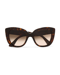 Gucci Havana Cat Eye Tortoiseshell Acetate Sunglasses