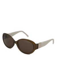 Lacoste L509s Oval Brown And White Sunglasses