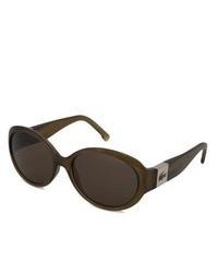 Lacoste L509s Oval Dark Orange And Brown Sunglasses